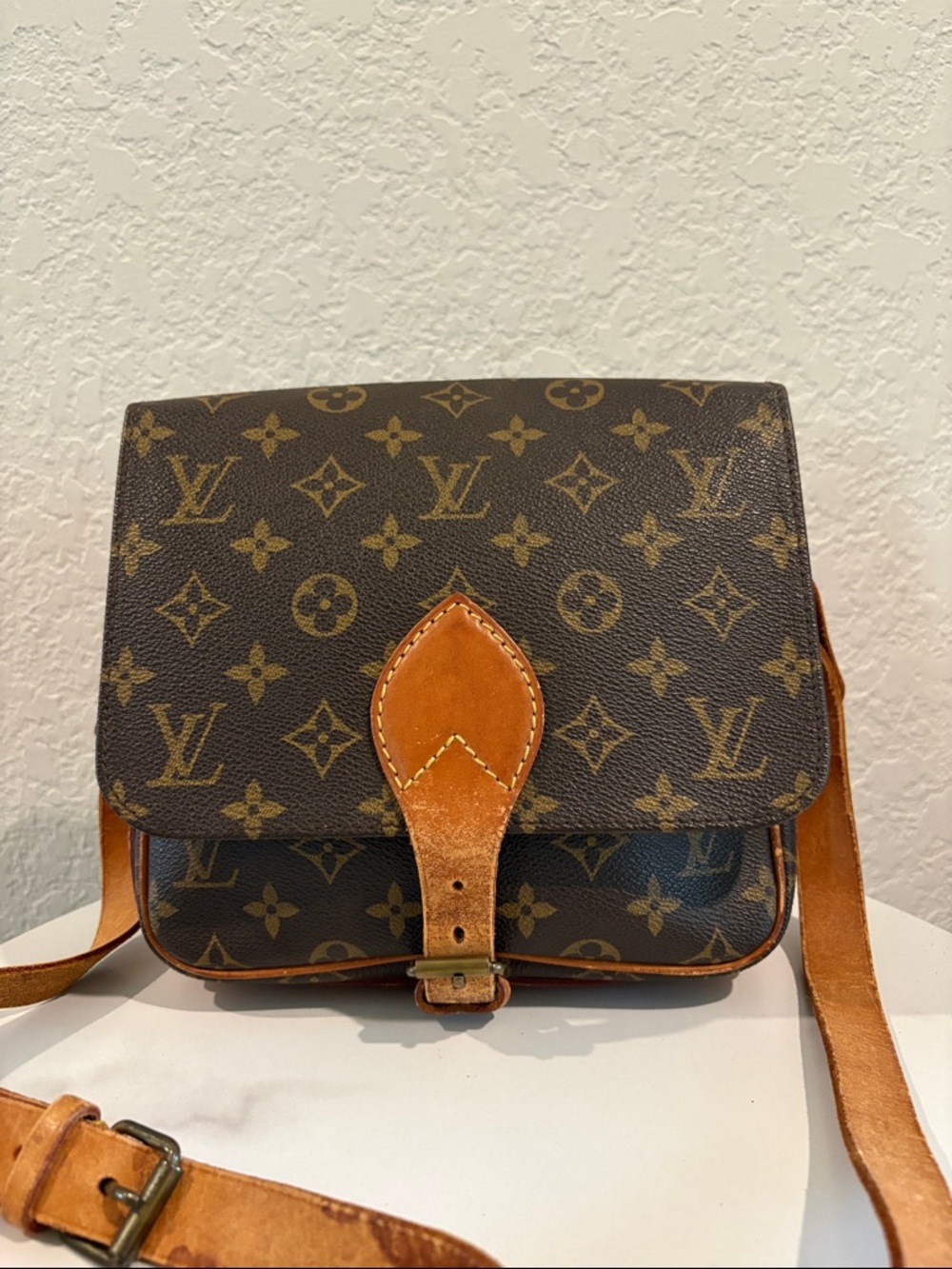 Louis Vuitton 872 SL Cartouchiere MM Brown Monogram Crossbody Bag
